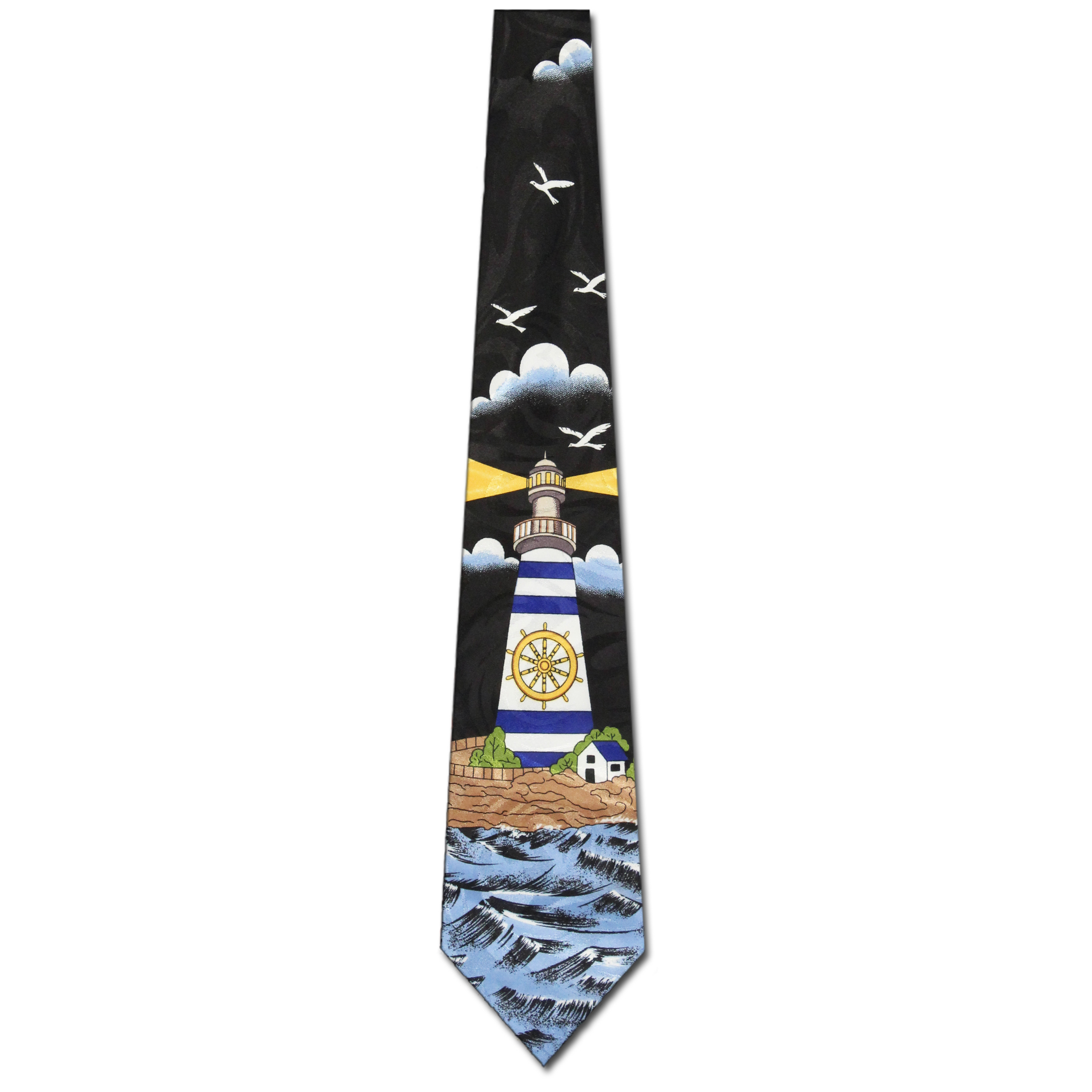 2256-100: Guidance Through the Storm Ties Lighthouse Neckties by Steven Harris at Abcties.com