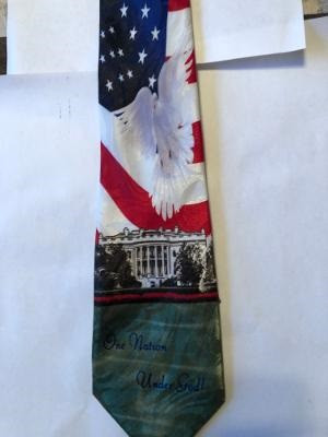 2264-100: Red White Blue Stars Tie Abstract American Ties by Steven Harris
