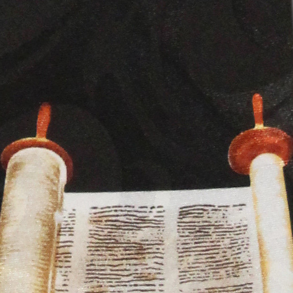2268-100: Torah Ties Scrolls Five Books of Moses Necktie Black by Steven Harris