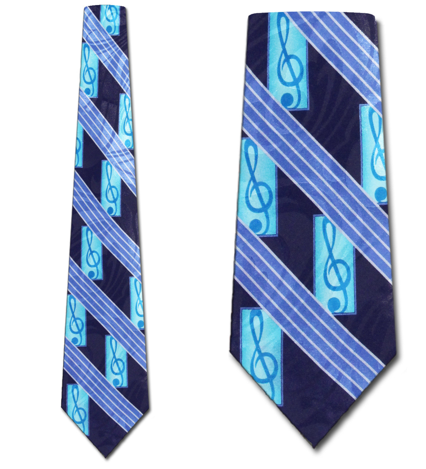 2277-102: Clef Stripe Ties Navy G-Clef Neckties by Steven Harris