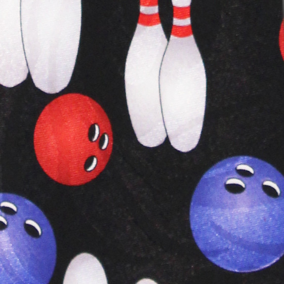 2291-100: Bowling Pins Balls Necktie Black Neckties by Steven Harris