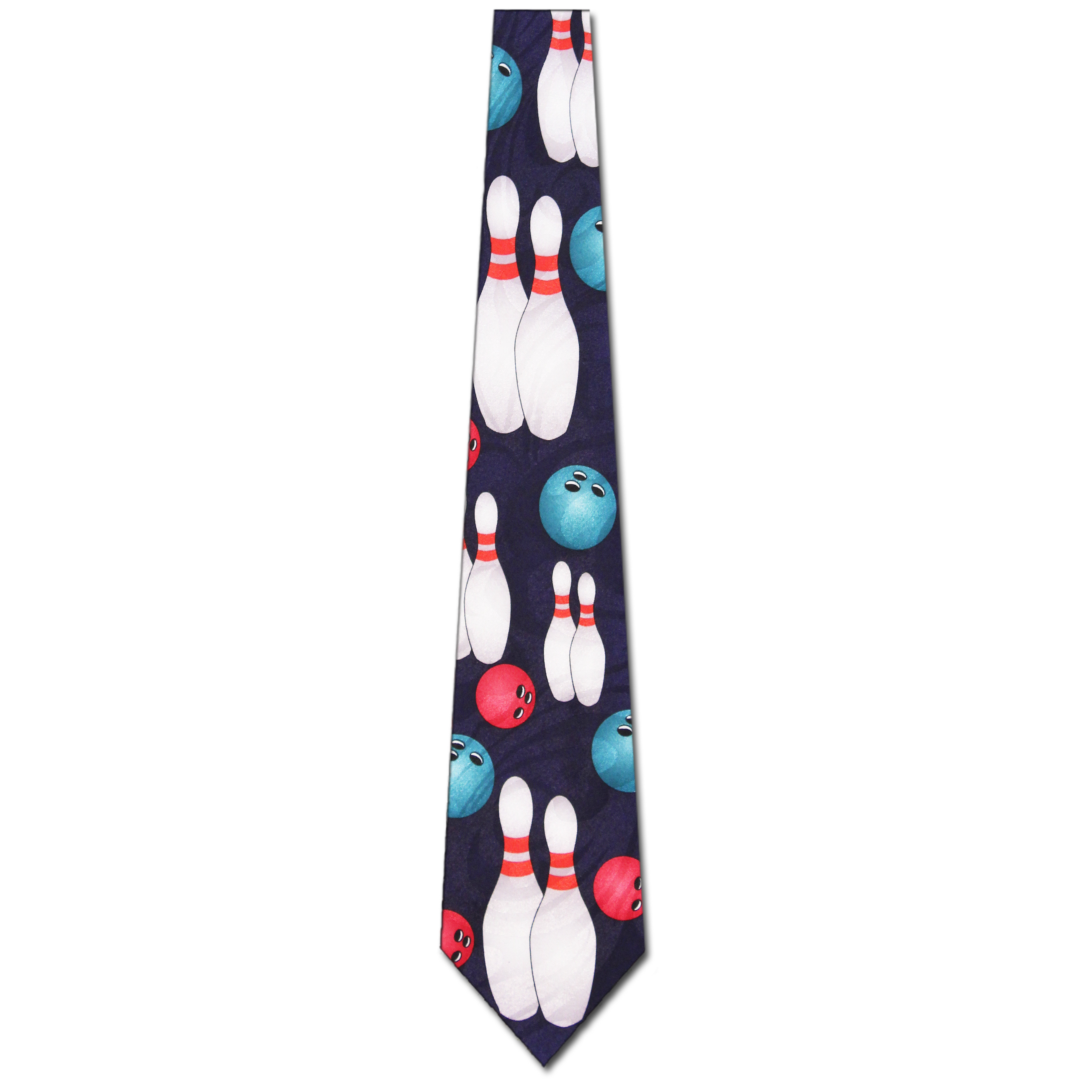 2291-102: Bowling Pins Balls Necktie Navy Neckties by Steven Harris at Abcties.com