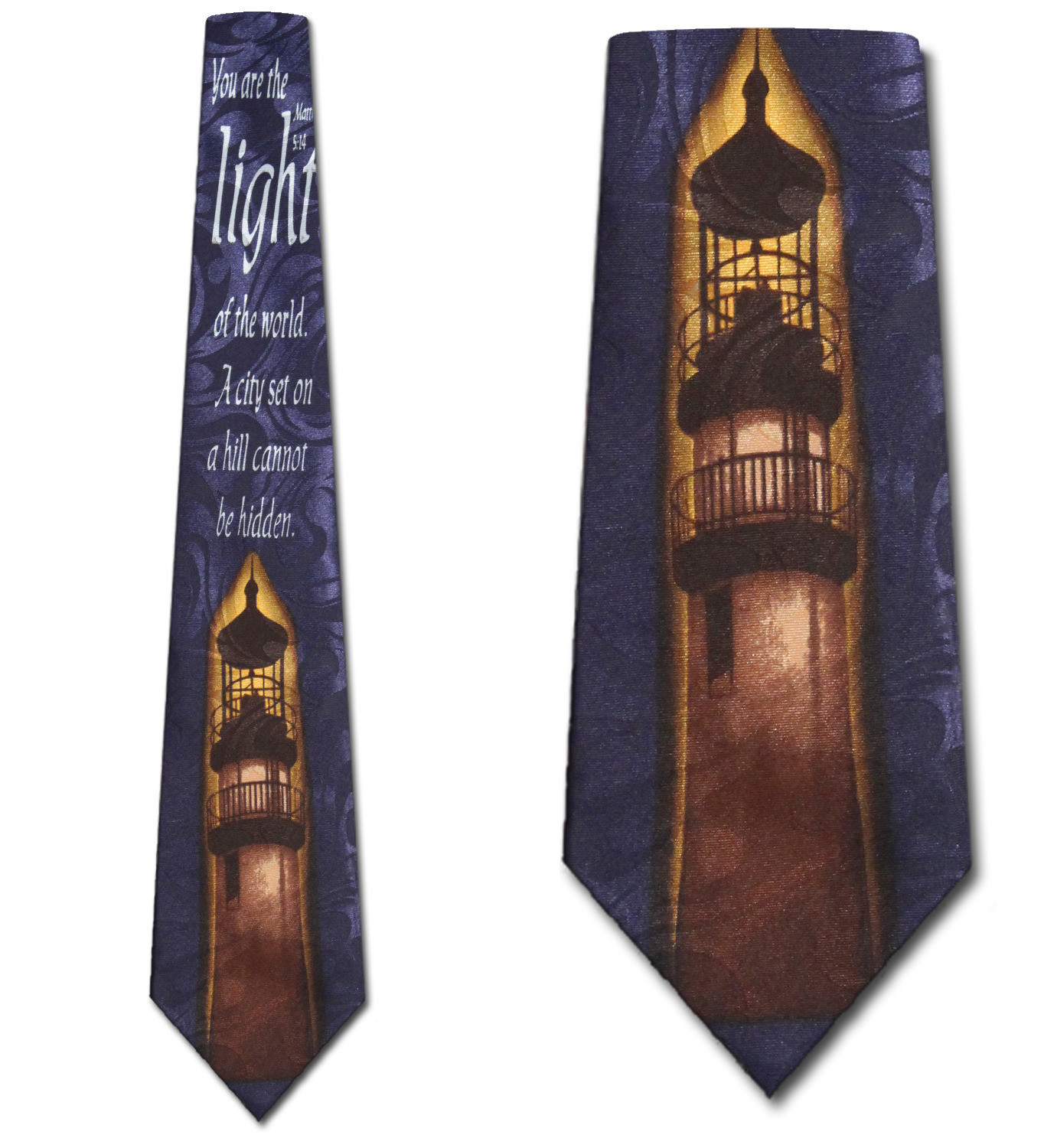2297-102: You are the Light Neckties Matthew 5 14 Ties Black by Steven Harris at Abcties.com