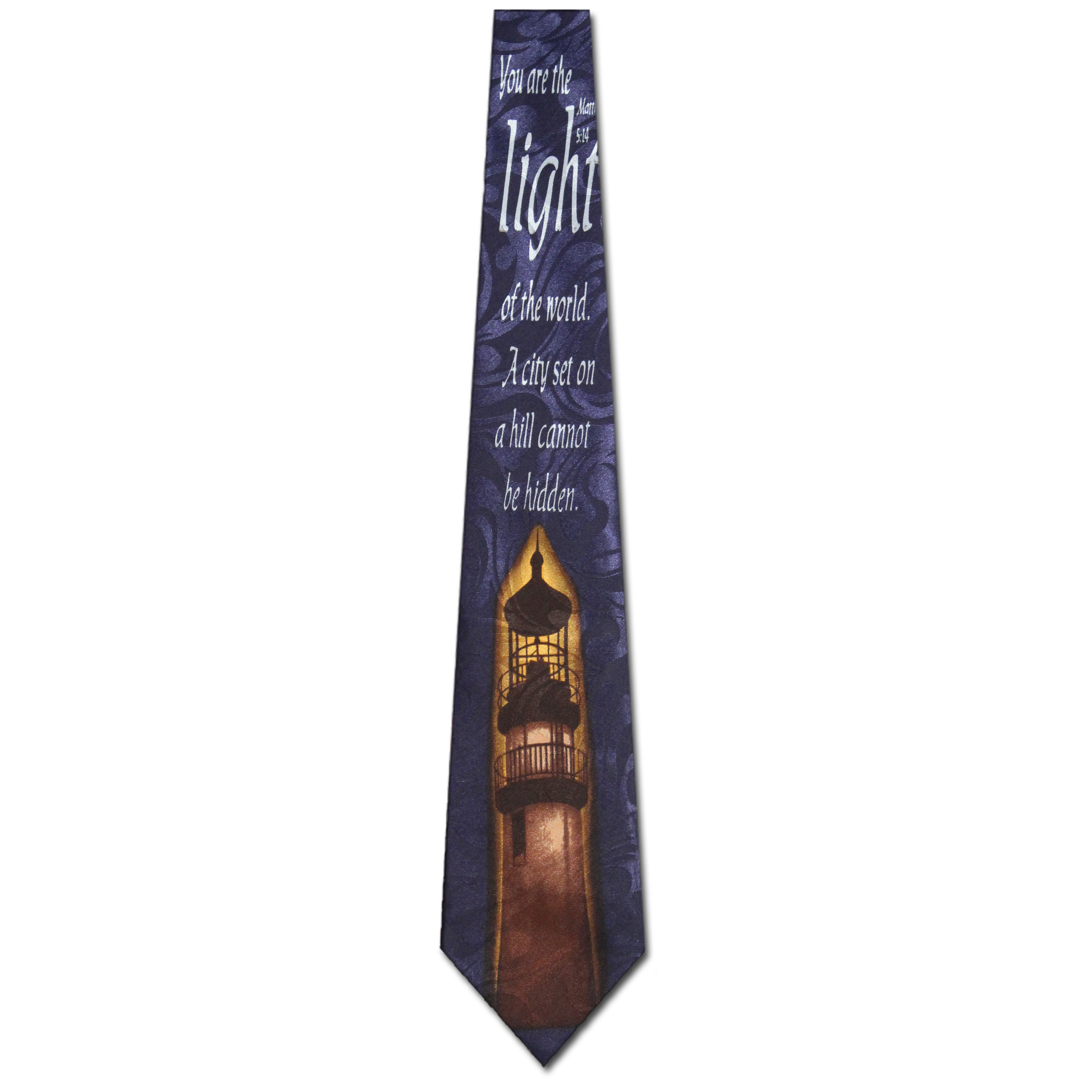 2297-102: You are the Light Neckties Matthew 5 14 Ties Black by Steven Harris at Abcties.com