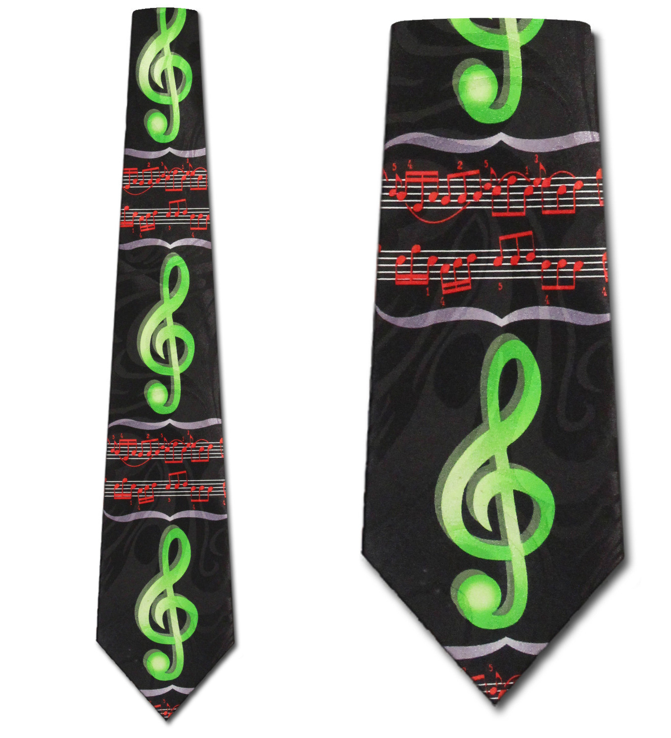 2298-100: Large Clef Notes Tie Music G-Clef Neckties by Steven Harris