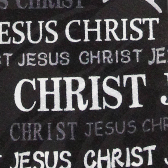 2302-100: Jesus Christ Text Ties Crosses Necktie Black by Steven Harris