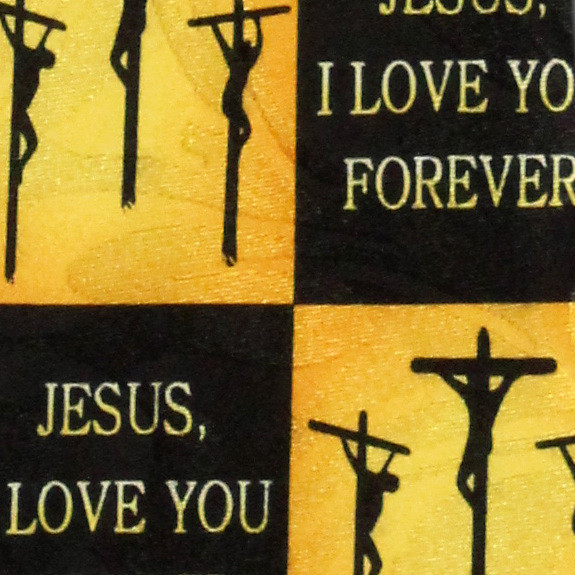 2309-100: Jesus Love you Forever Ties Three Crosses Crucifixion Neckties Black by Steven Harris at Abcties.com