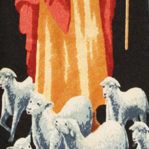 2310-100: Shepherd of his Sheep Ties Jesus Cross Lamp Neckties Black by Steven Harris at Abcties.com