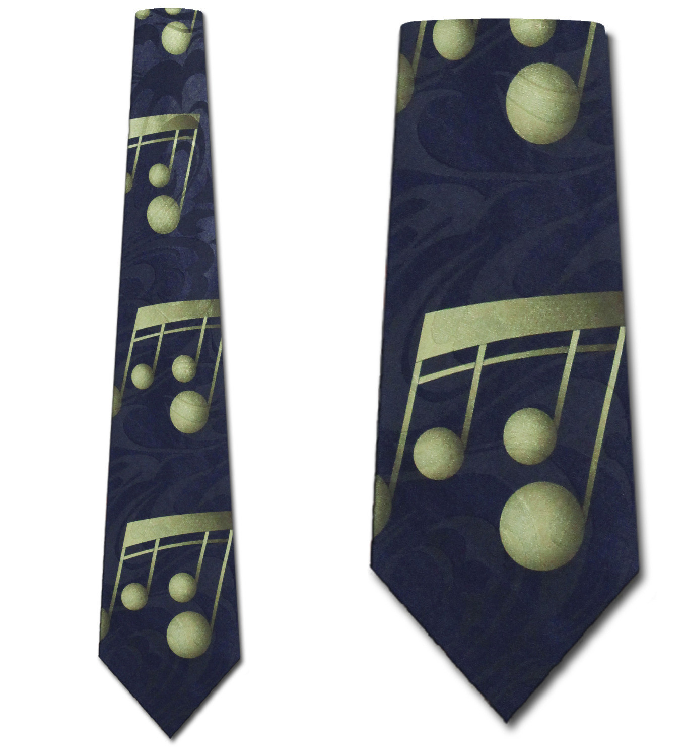 2311-100: Large Music Notes Tie Green Black Musical Note Neckties by Steven Harris
