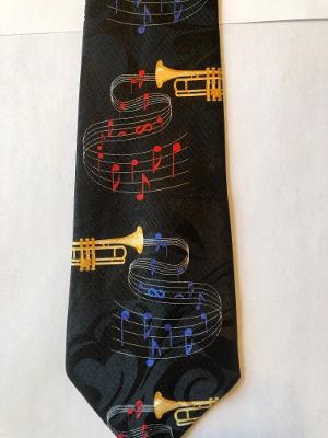 2312-100: Trumpets Tie Colorful Music Notes Neckties by Steven Harris