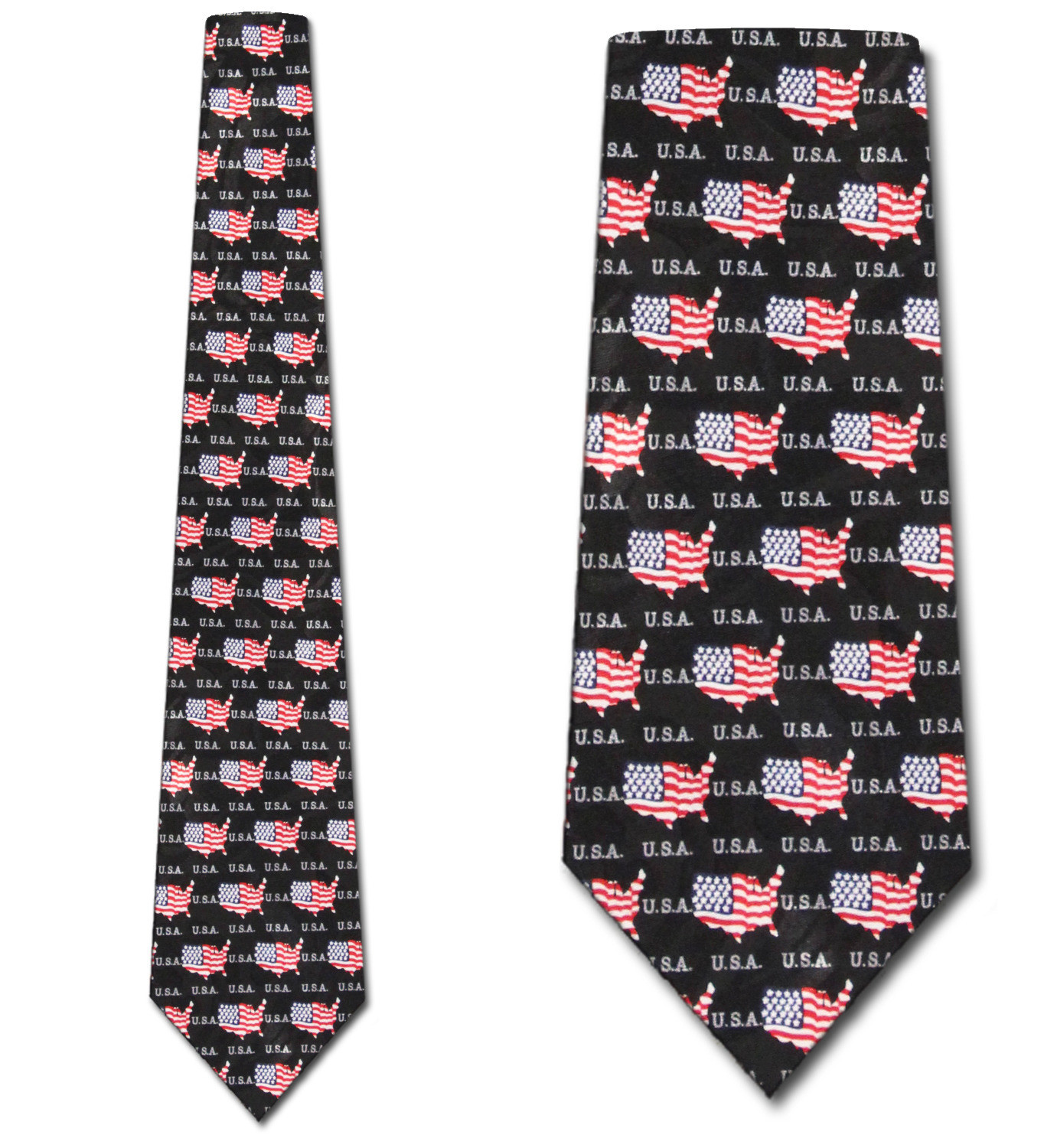 2313: USA American Flag Map Ties Flags US Necktie by Steven Harris