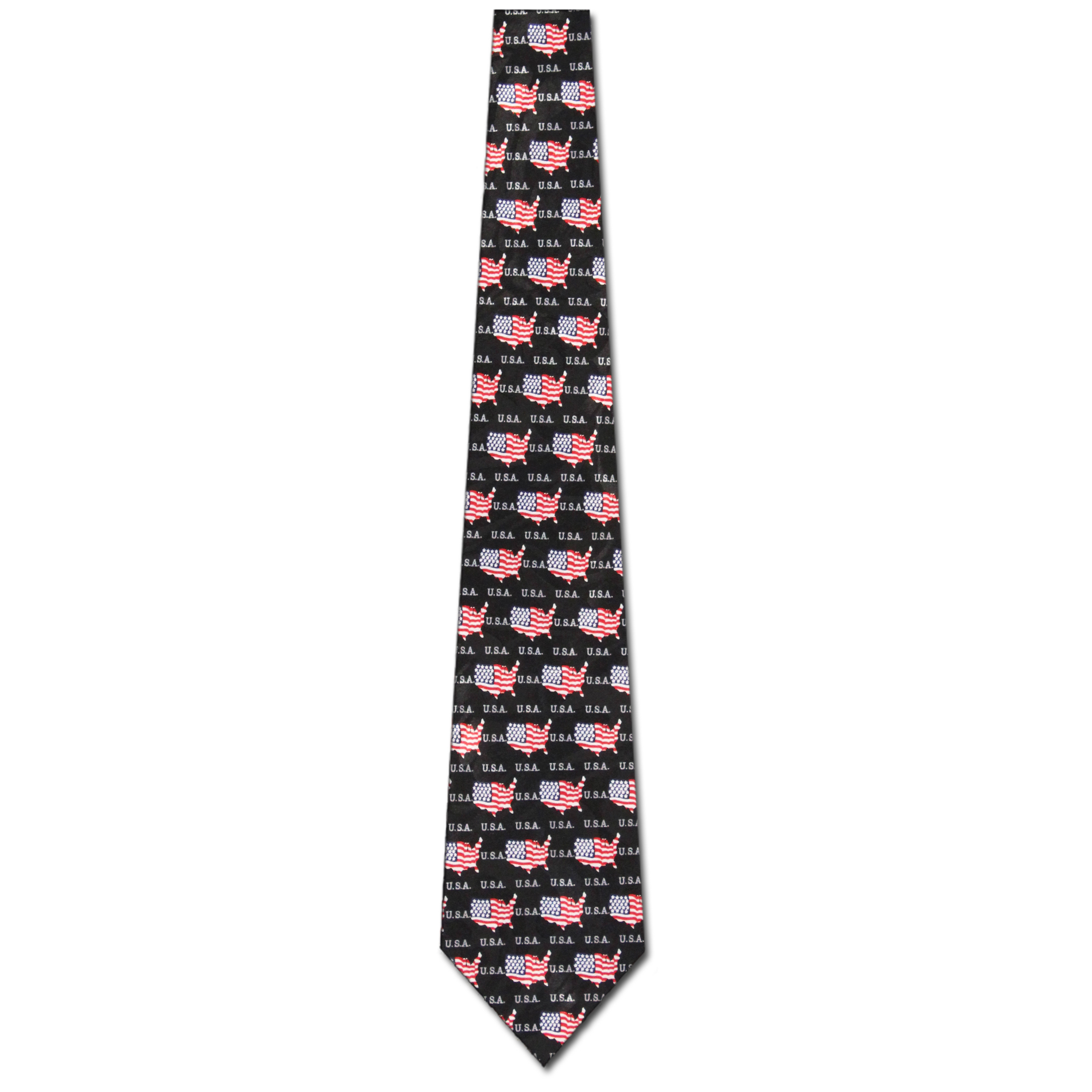 2313: USA American Flag Map Ties Flags US Necktie by Steven Harris at Abcties.com