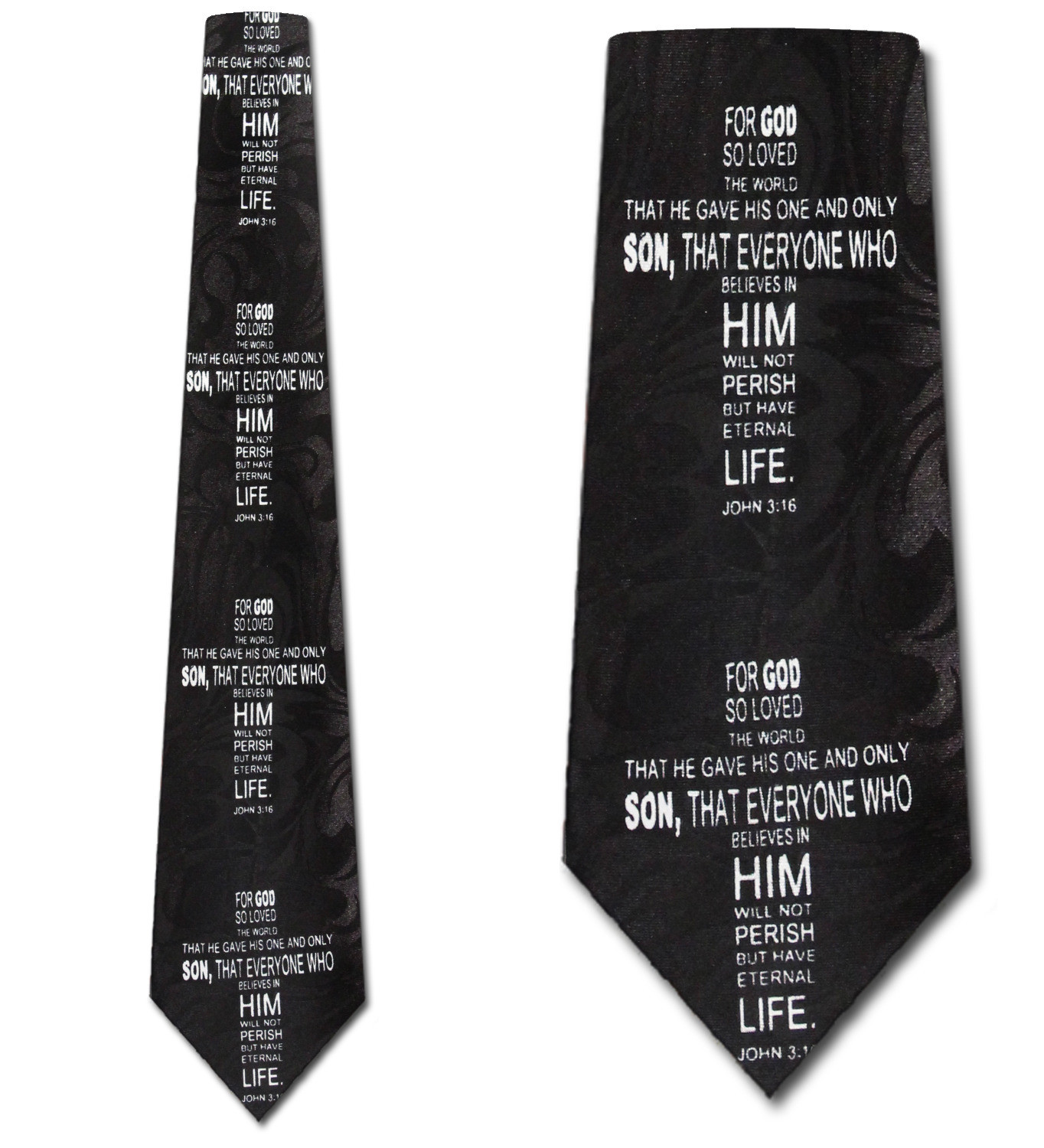 2316-100: Eternal Life Ties John 3 16 Crosses Christian Neckties Black by Steven Harris at Abcties.com