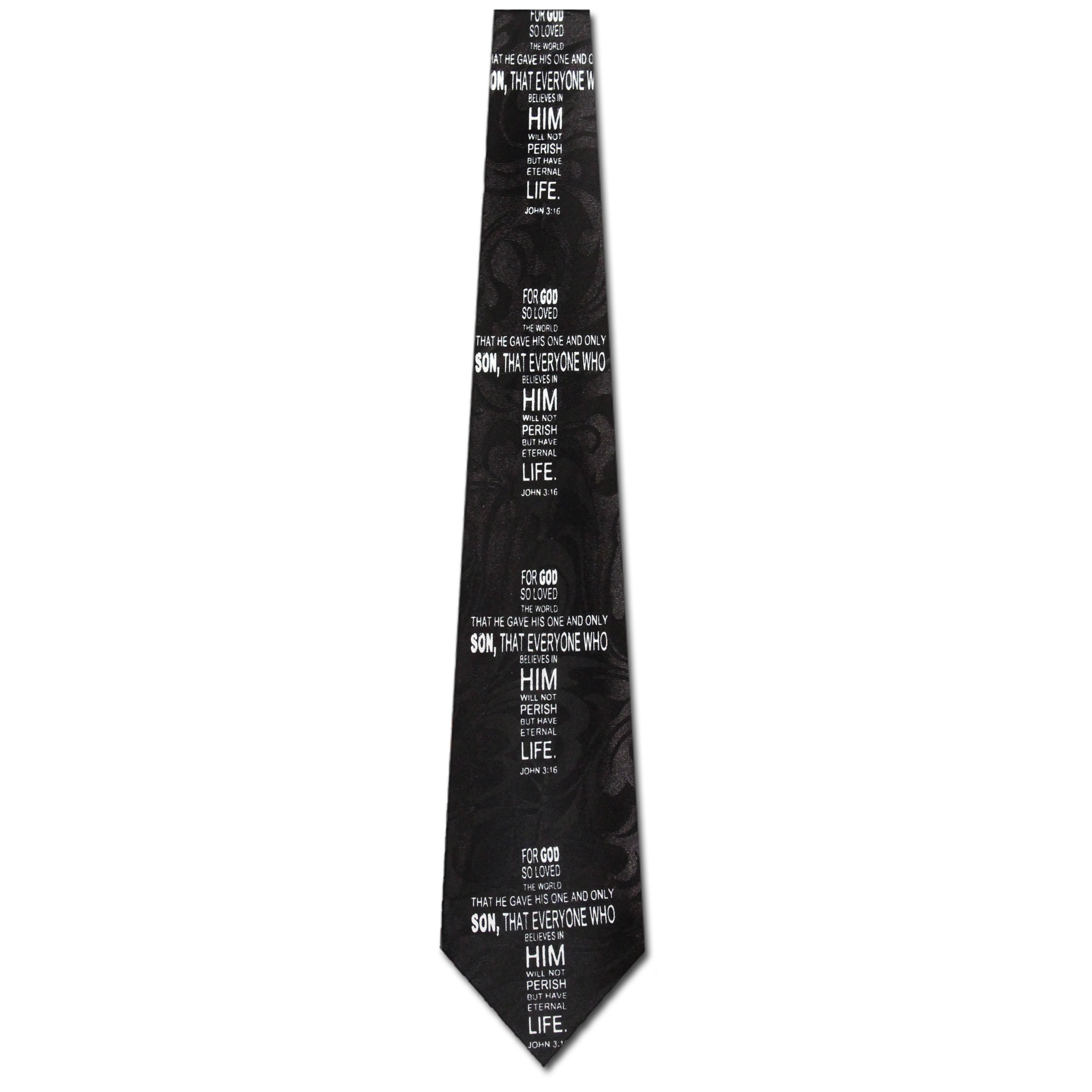 2316-100: Eternal Life Ties John 3 16 Crosses Christian Neckties Black by Steven Harris at Abcties.com