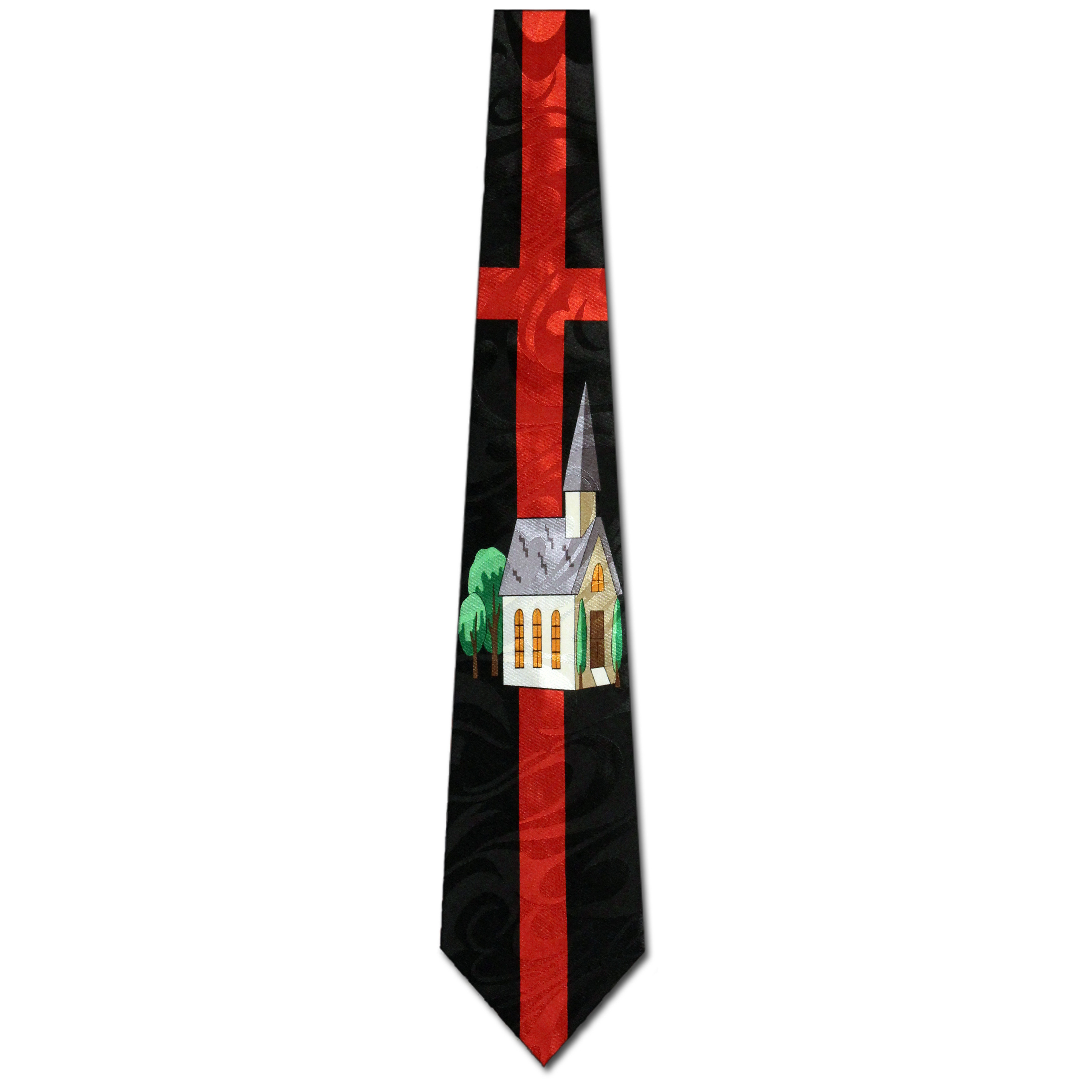 2318-100: Little Church Neckties Big Cross Tie Black by Steven Harris at Abcties.com