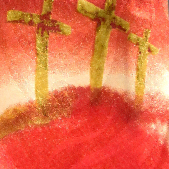 2319-104: Three Crosses Neckties Blood Red Religious Ties by Steven Harris at Abcties.com