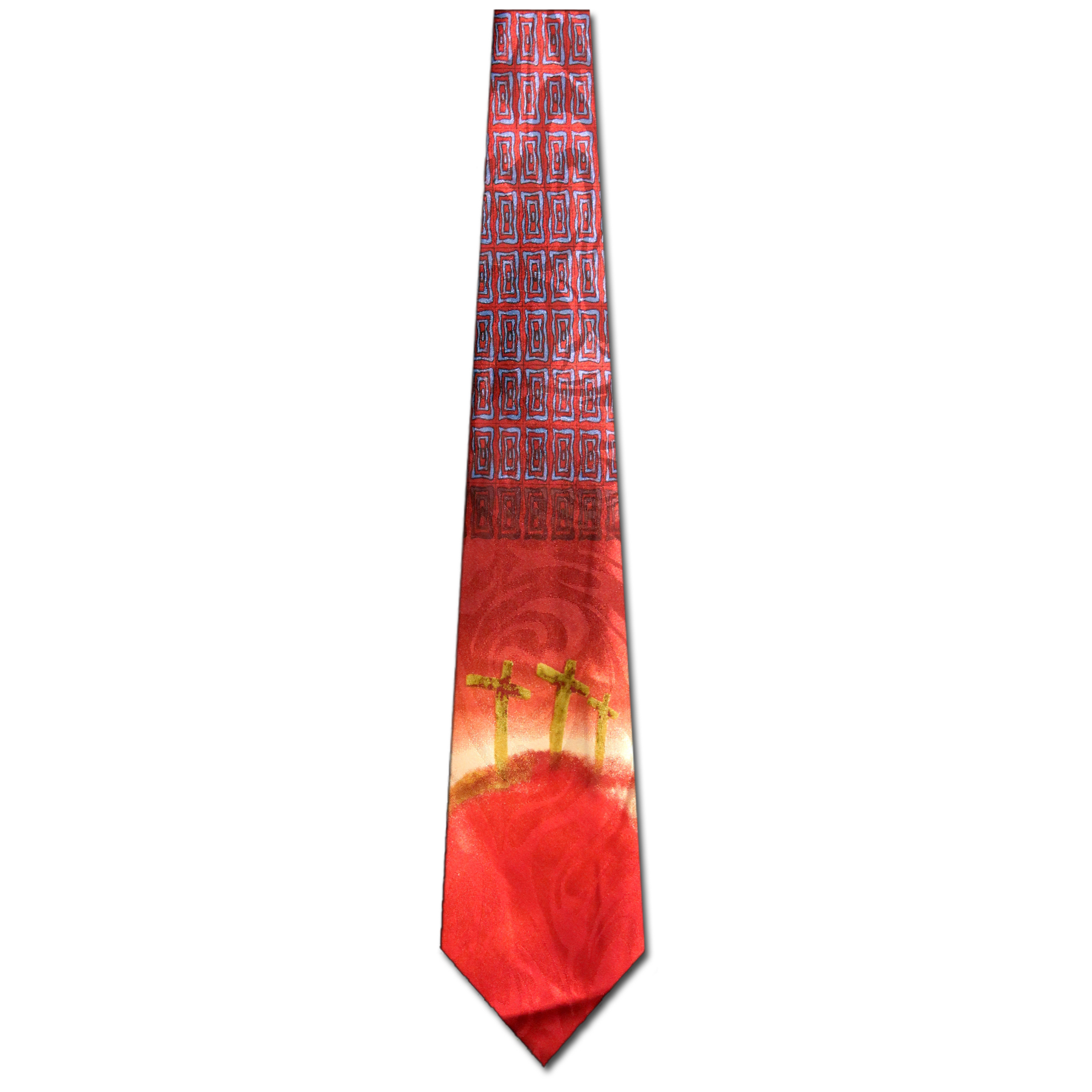 2319-104: Three Crosses Neckties Blood Red Religious Ties by Steven Harris at Abcties.com