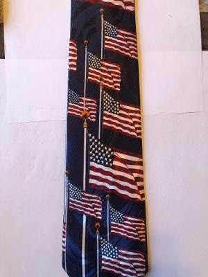 2321-100: US Flags on Poles Tie Patriotic Neckties by Steven Harris