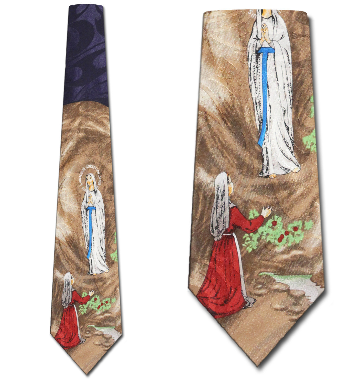 2330-102: Immaculate Conception Ties Mary Jesus Necktie Navy by Steven Harris at Abcties.com