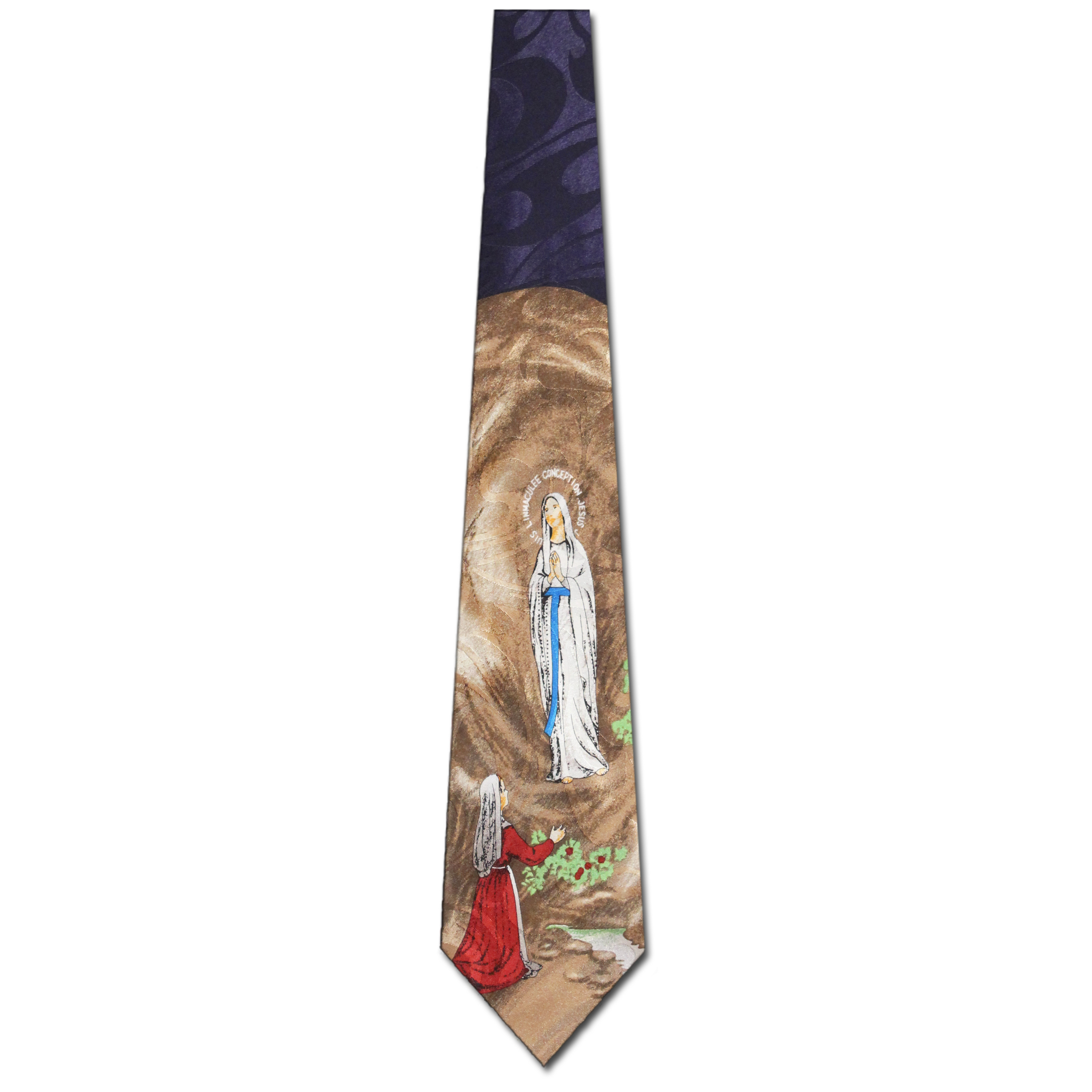 2330-102: Immaculate Conception Ties Mary Jesus Necktie Navy by Steven Harris at Abcties.com