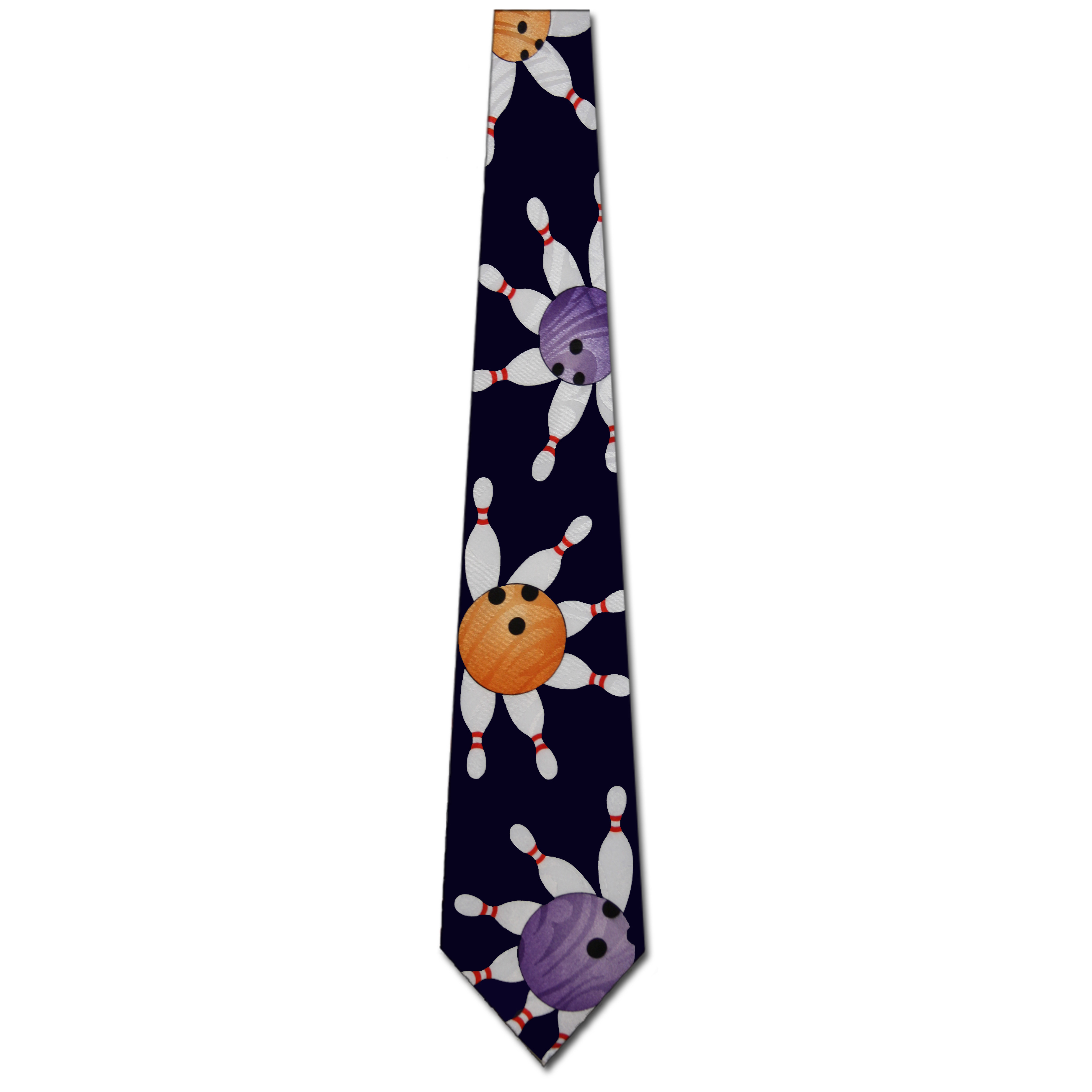 2334-102: Bowling Ball Ties Navy Pins Balls Necktie by Steven Harris at Abcties.com