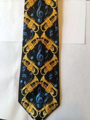 2336-100: Trumpet Diamonds Tie Music Notes Trumpets Neckties by Steven Harris