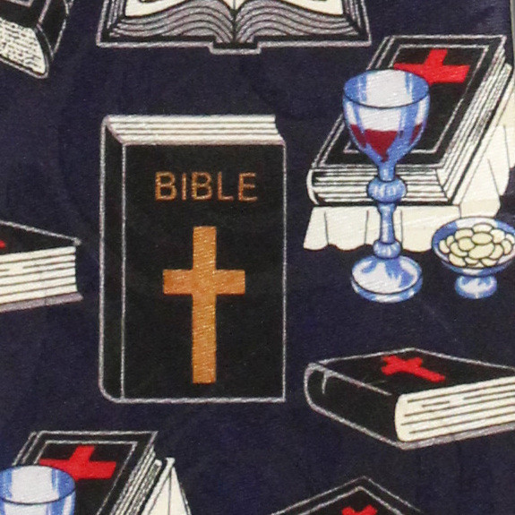 2339-102: Communion Neckties Bible Cross Wine Bread Ties Navy by Steven Harris at Abcties.com