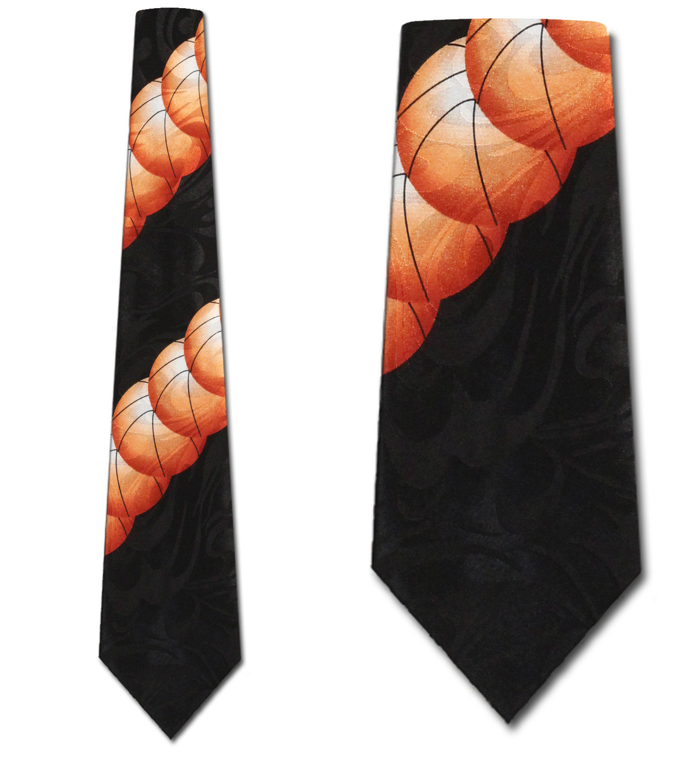 2345-100: Striped Basketball Tie Basketballs Neckties by Steven Harris