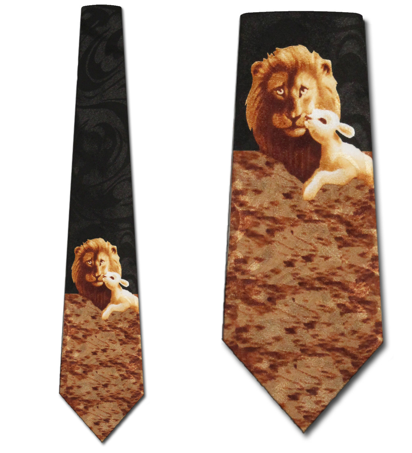 2348-100: Revelations 5 5 Neckties The Lion and The Lamb Ties Black by Steven Harris at Abcties.com