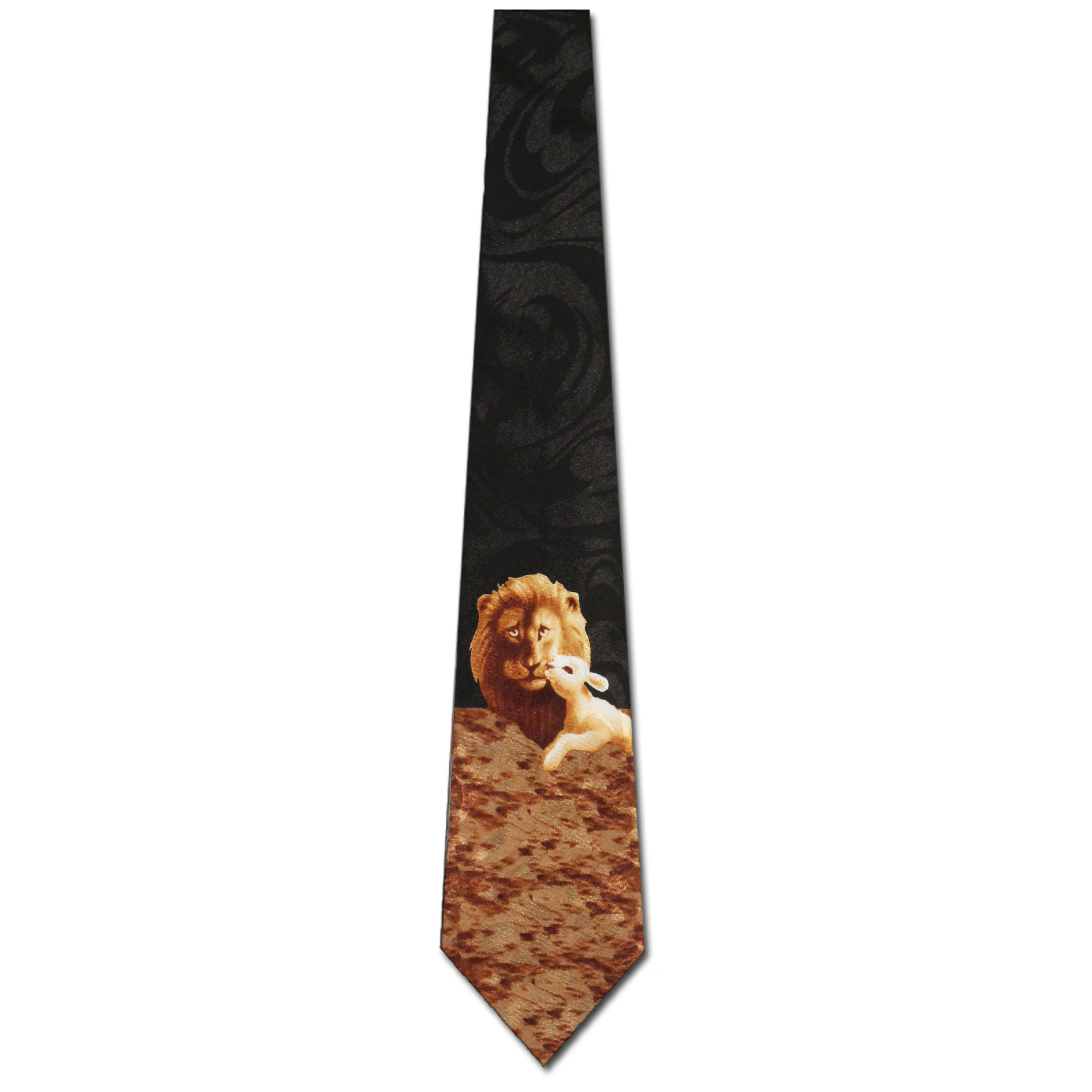 2348-100: Revelations 5 5 Neckties The Lion and The Lamb Ties Black by Steven Harris at Abcties.com