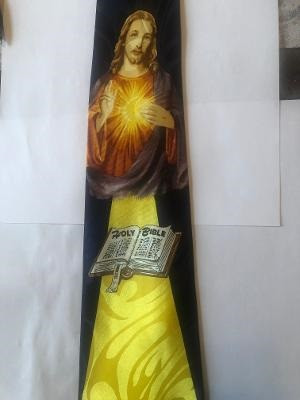 2349-100: Devine Mercy Ties Jesus Beams of Light Neckties Black by Steven Harris at Abcties.com
