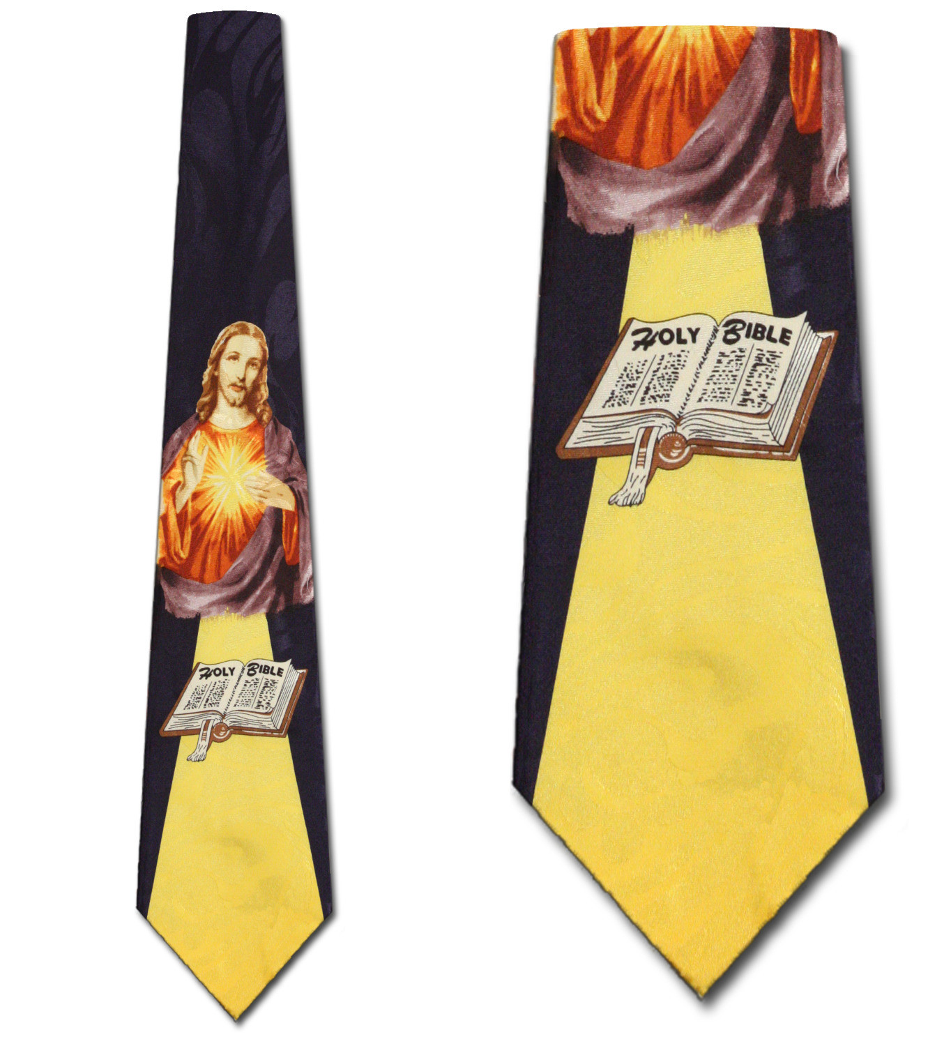 2349-102: Shining Light Ties Jesus Bible Neckties Black by Steven Harris at Abcties.com