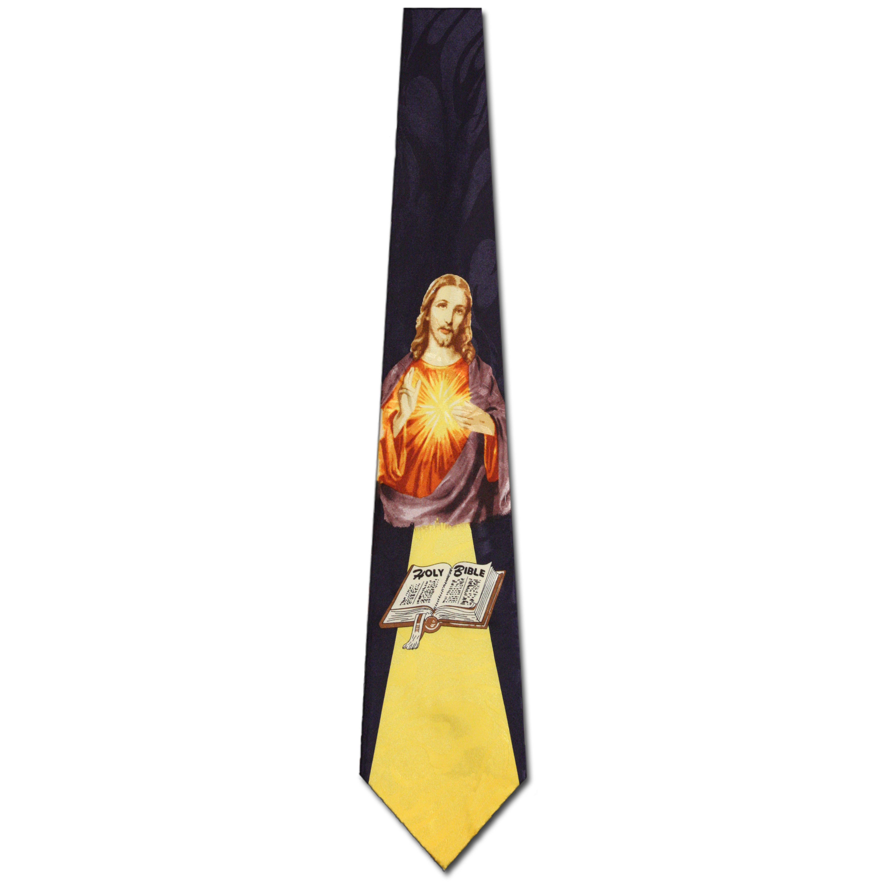 2349-102: Shining Light Ties Jesus Bible Neckties Black by Steven Harris at Abcties.com