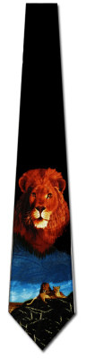 2365-100: Lion Ties Lioness Neckties Black by Steven Harris at Abcties.com