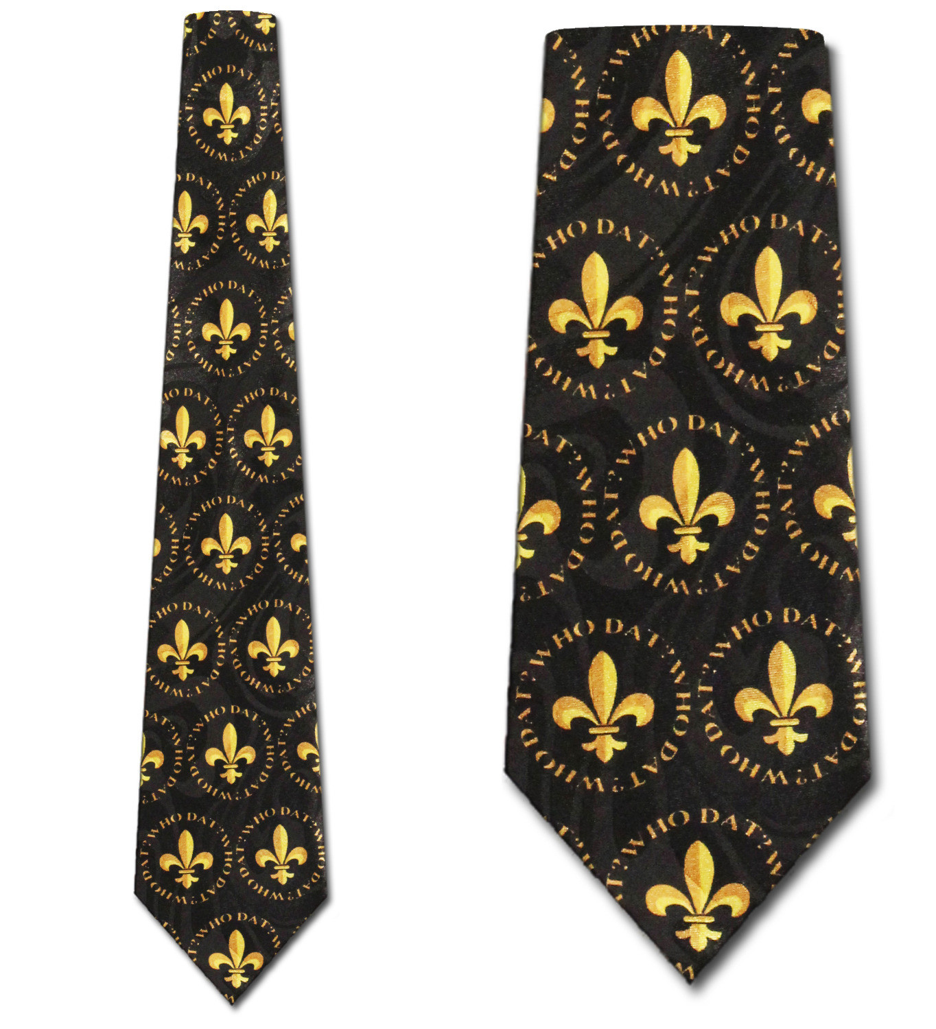 2407-100: New Orleans Fleur De Lis Ties Who Dat Neckties by Steven Harris