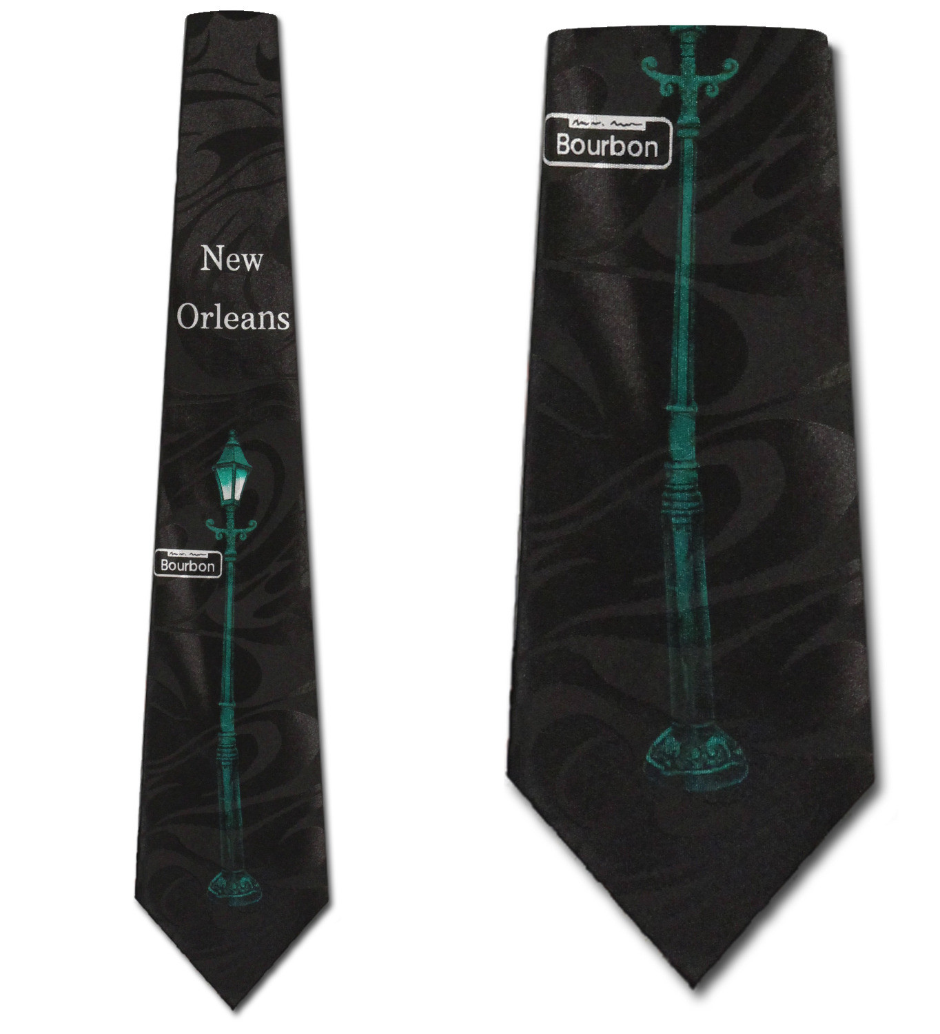 2408-100: New Orleans Lamp Post Tie NOLA Bourbon Street Neckties by Steven Harris
