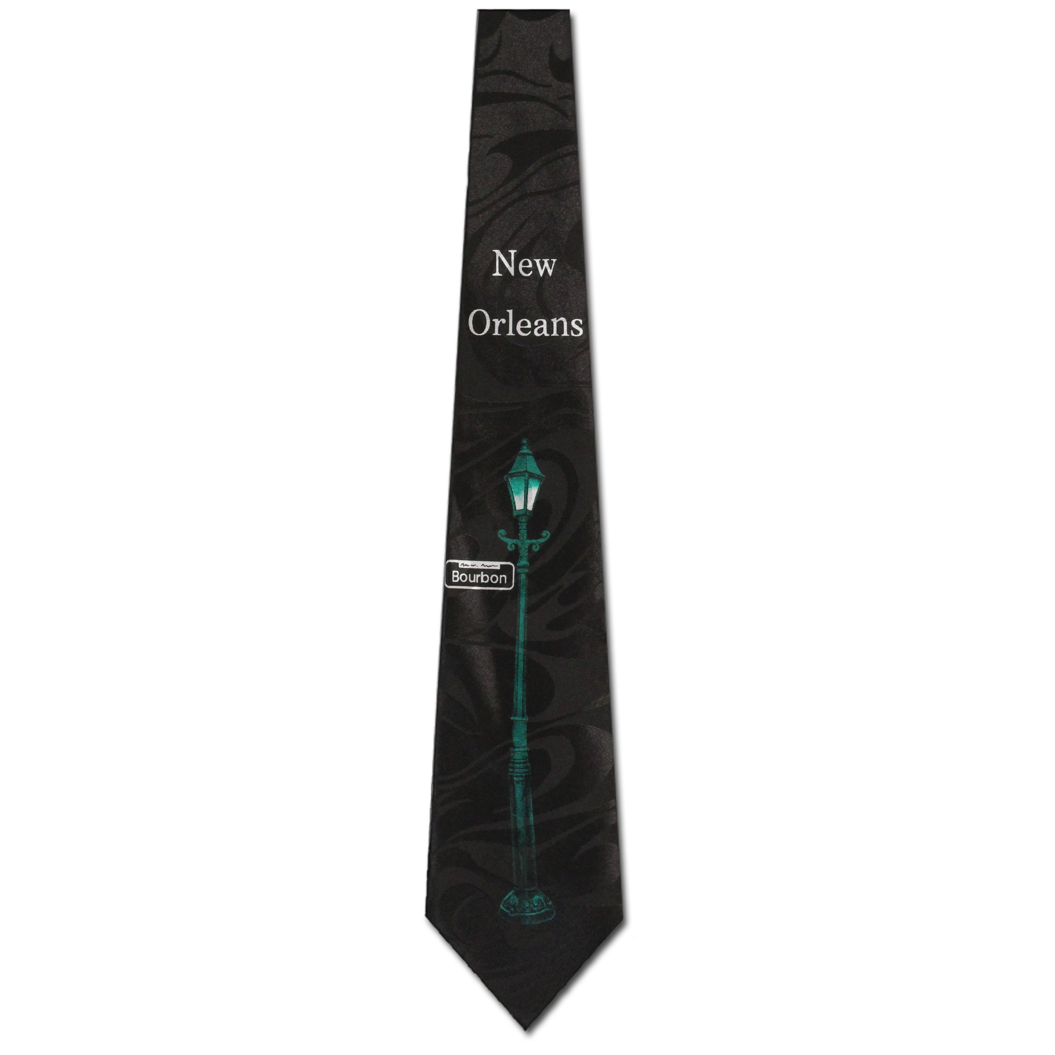 2408-100: New Orleans Lamp Post Tie NOLA Bourbon Street Neckties by Steven Harris at Abcties.com