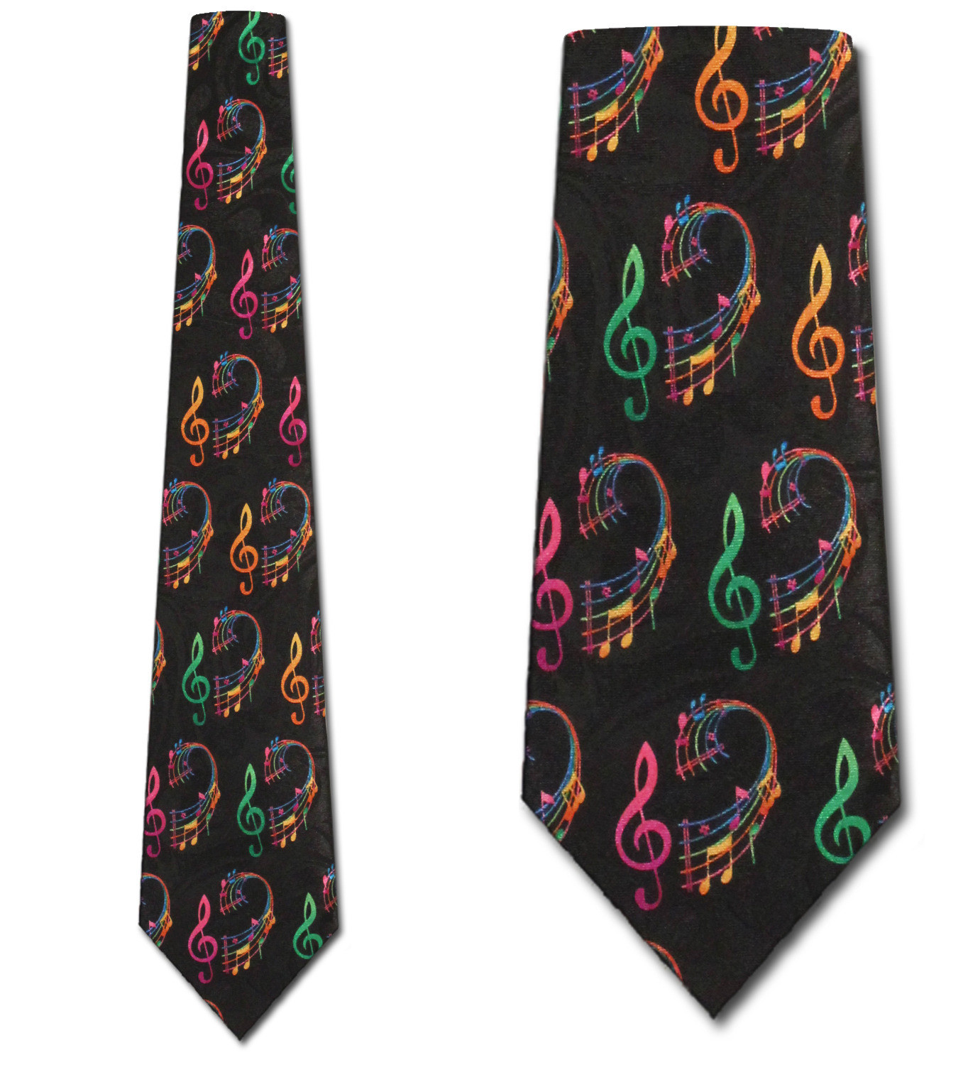 2410-100: Rainbow Clef Music Notes Tie Musical Note Neckties by Steven Harris