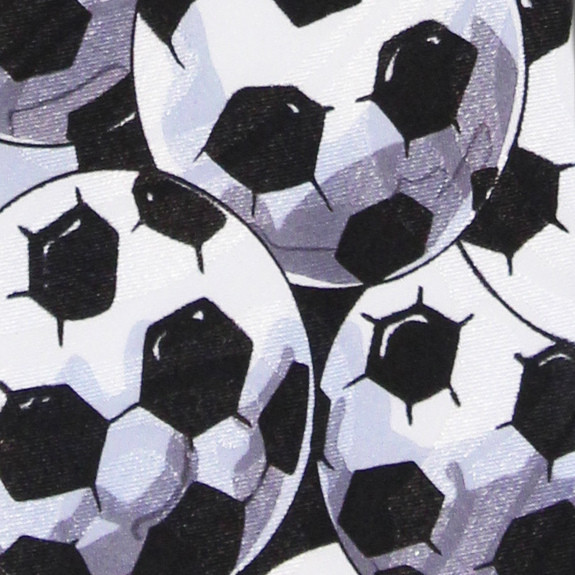 242-100: Soccer Ties Black Balls Allover Necktie by Steven Harris