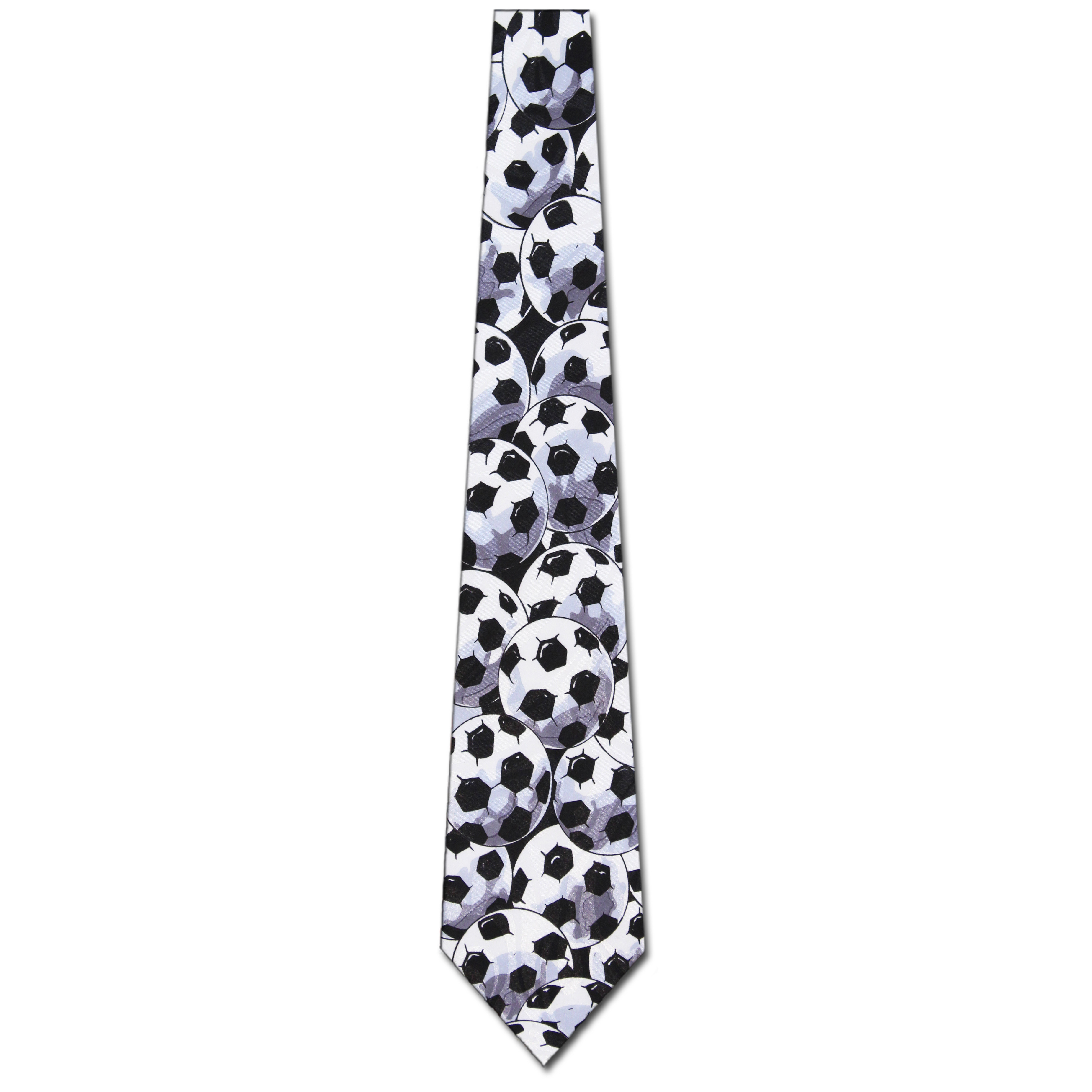 242-100: Soccer Ties Black Balls Allover Necktie by Steven Harris at Abcties.com