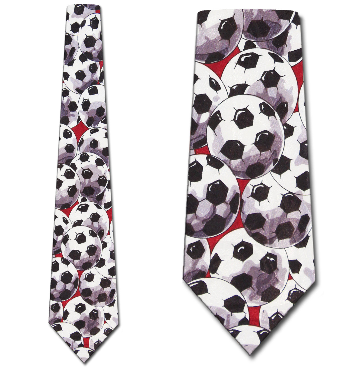 242-102: Soccer Ties Red Balls Allover Necktie by Steven Harris