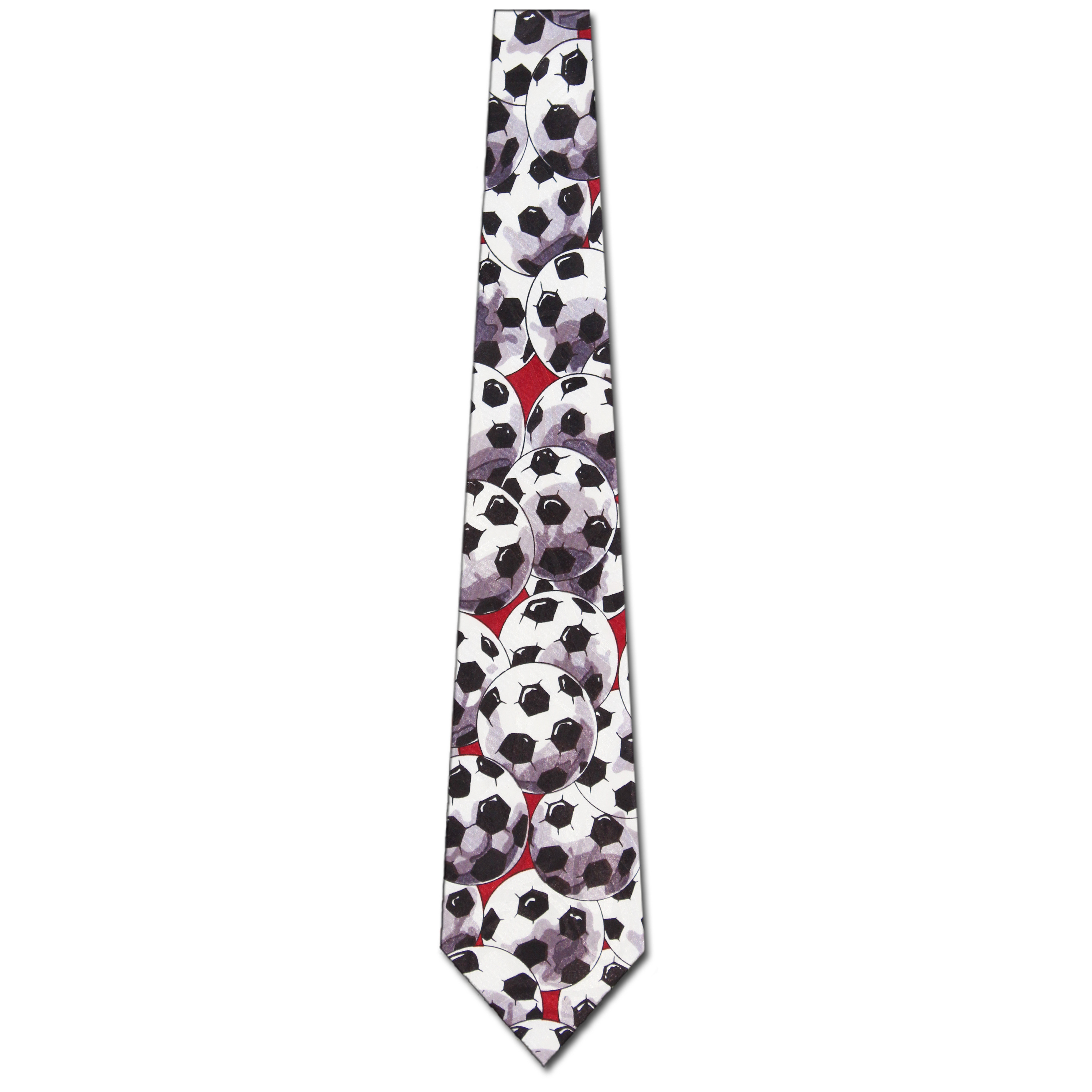 242-102: Soccer Ties Red Balls Allover Necktie by Steven Harris at Abcties.com