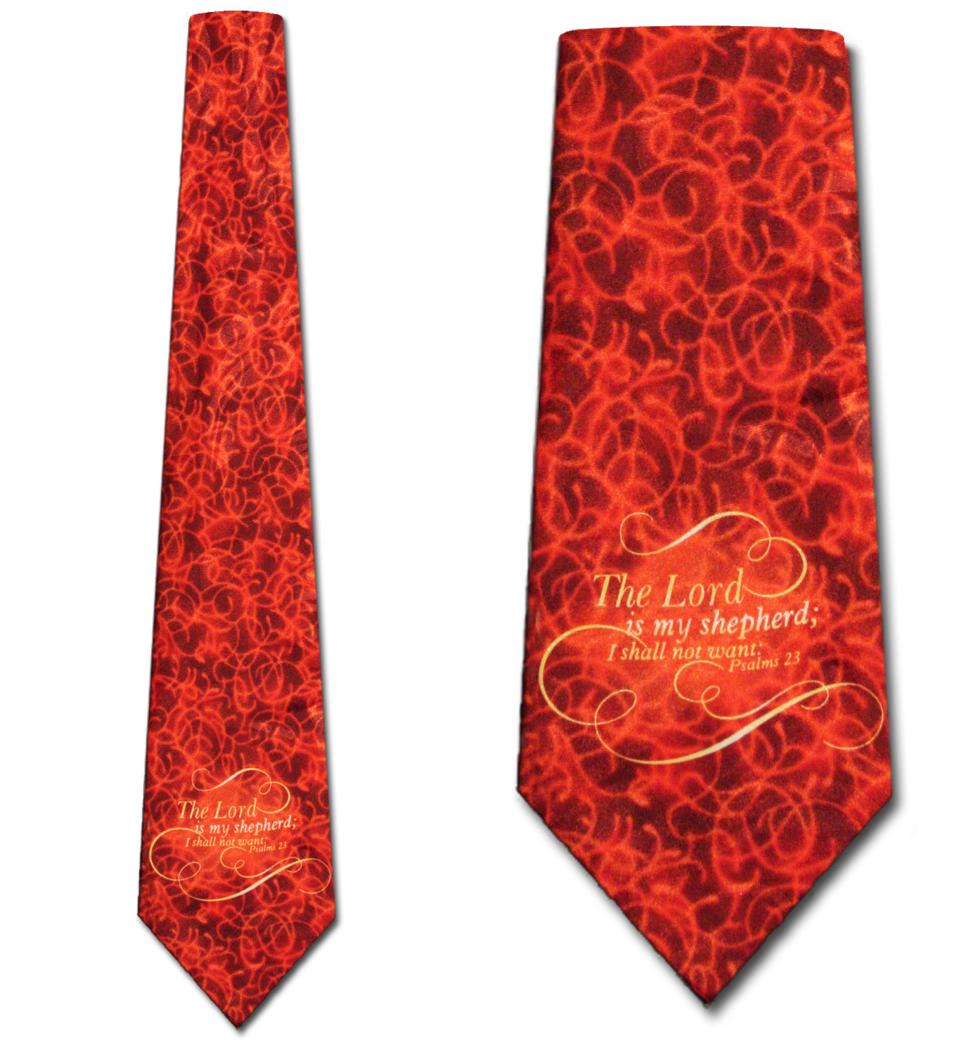 2421-104: Psalm 23 Ties The Lord is my Shepherd Neckties Red by Steven Harris at Abcties.com