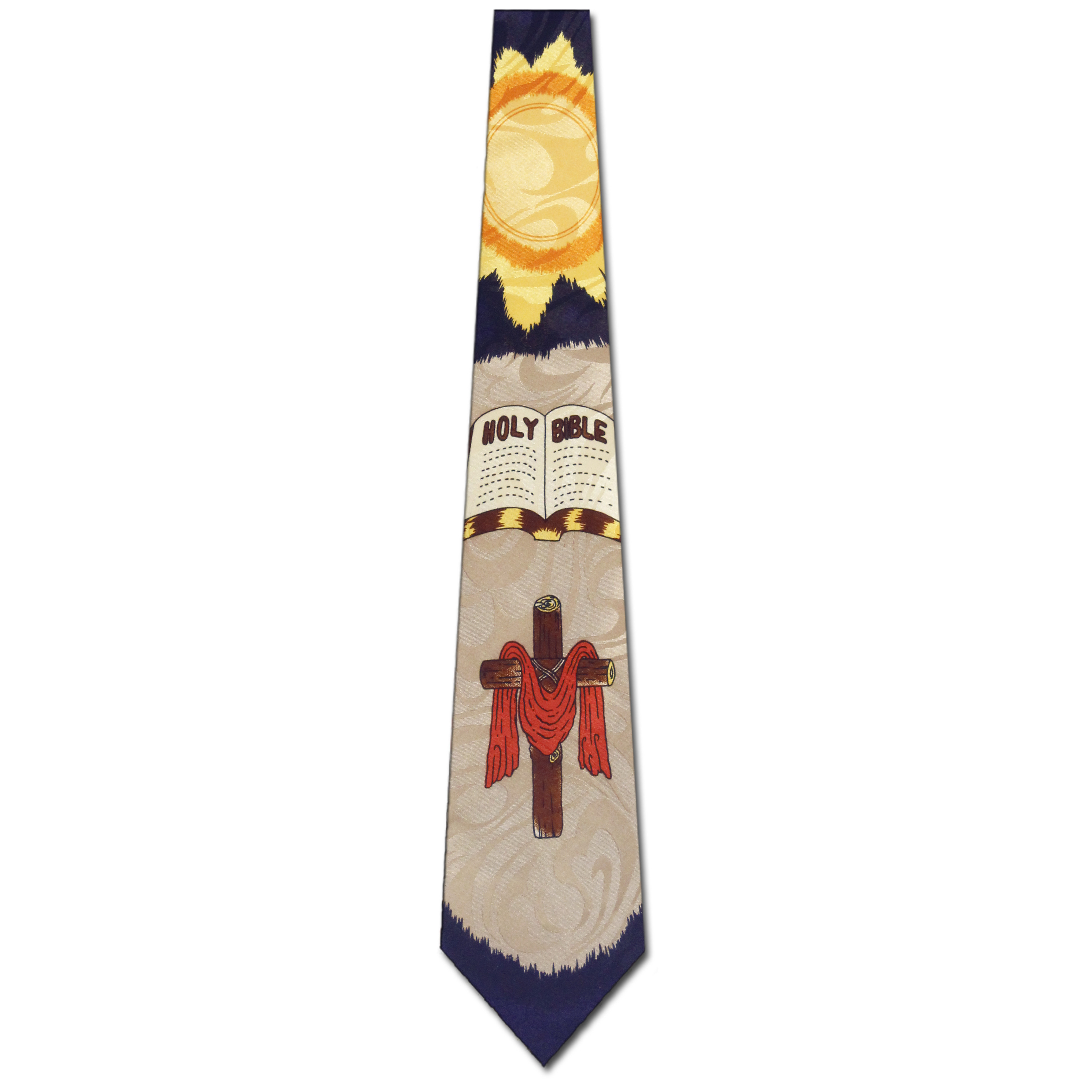 2428-102: Holy Bible Ties Sun and Cross Neckties Navy by Steven Harris at Abcties.com