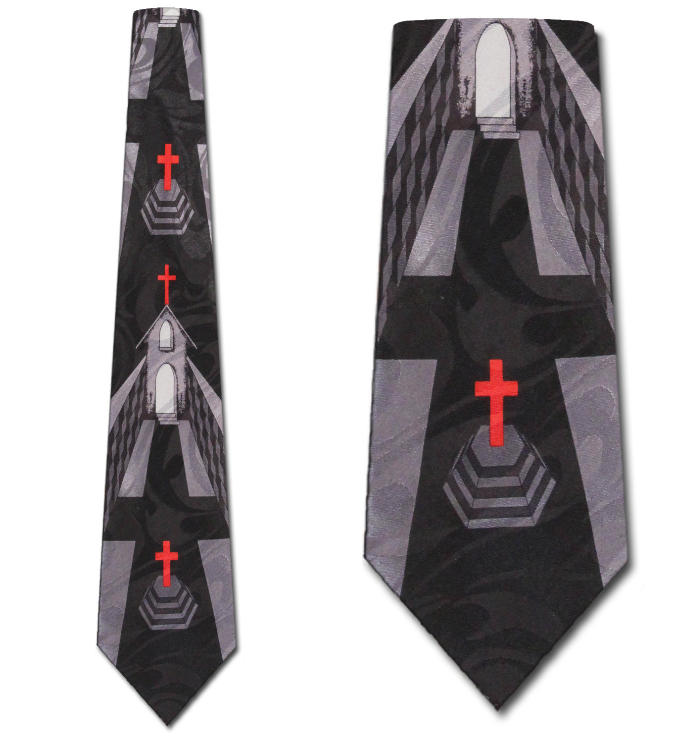 2430-100: Church Crosses Necktie Geometric Inspirational Ties Black by Steven Harris at Abcties.com