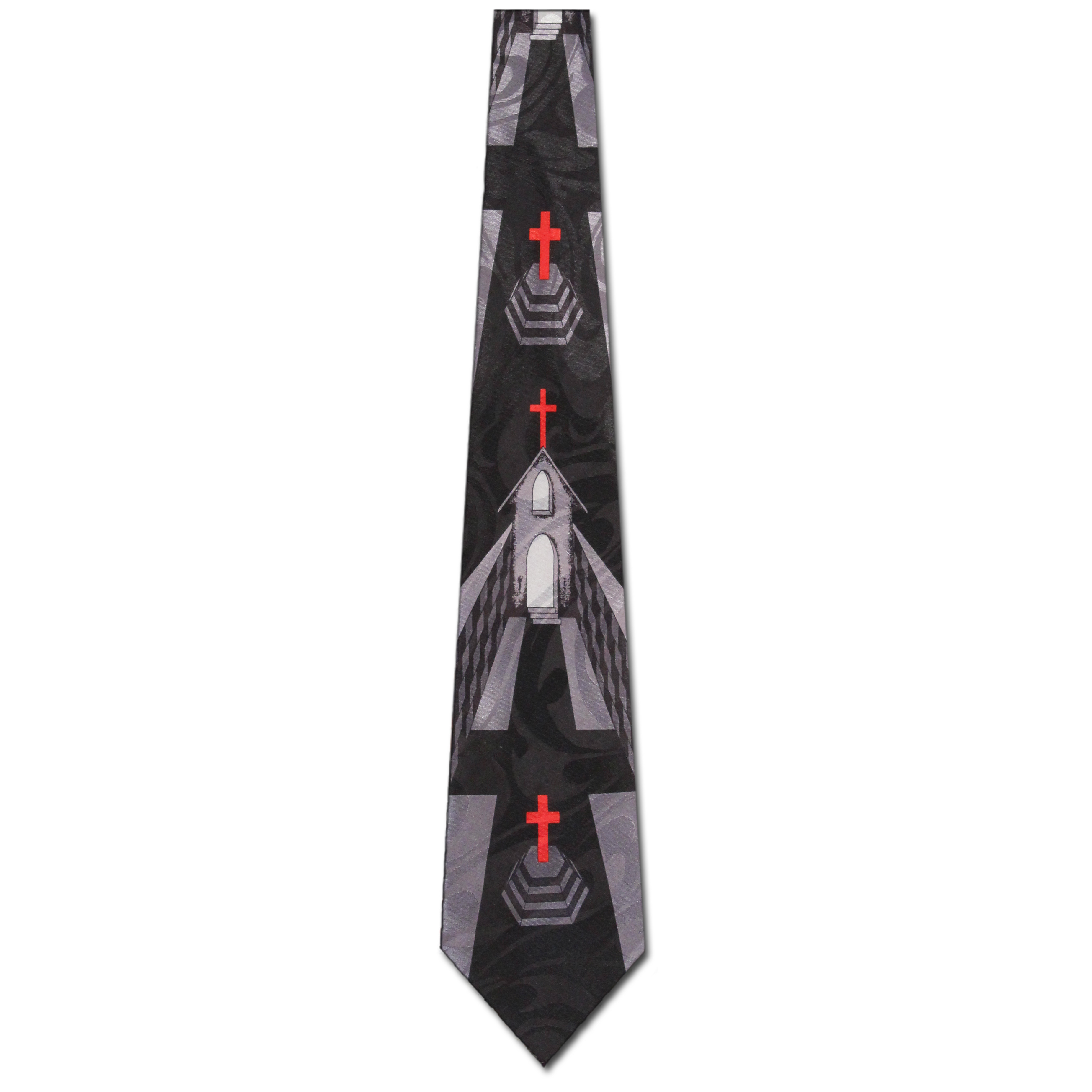 2430-100: Church Crosses Necktie Geometric Inspirational Ties Black by Steven Harris at Abcties.com