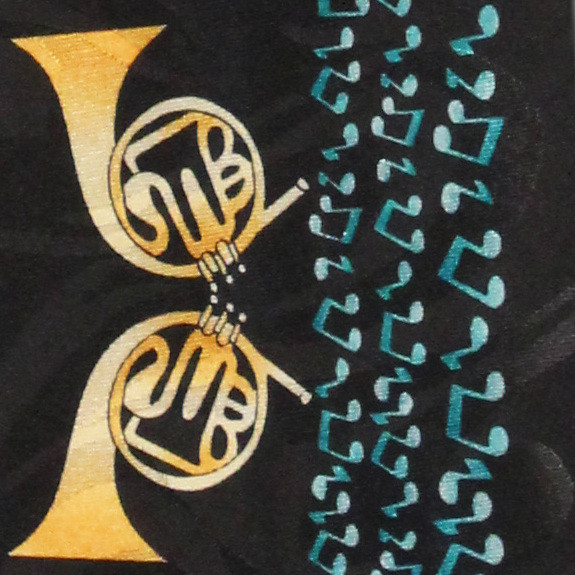 2431-100: French Horn Neckties Music Notes Tie by Steven Harris