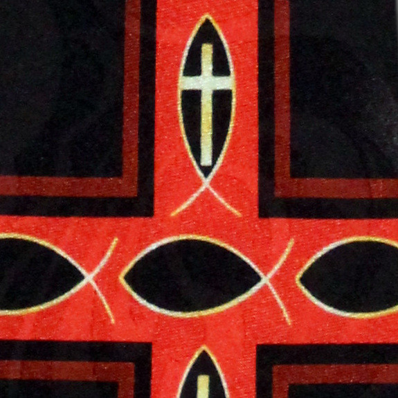 2436-100: Large Crosses Ichthys Ties Religious Jesus Fish Neckties Black by Steven Harris at Abcties.com