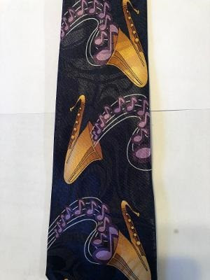 2443-100: Saxophones Playing Music Tie Musical Notes Neckties by Steven Harris at Abcties.com