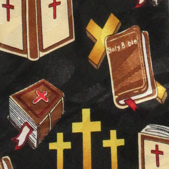 2458-100: Bibles Tie Crosses Neckties Black by Steven Harris at Abcties.com